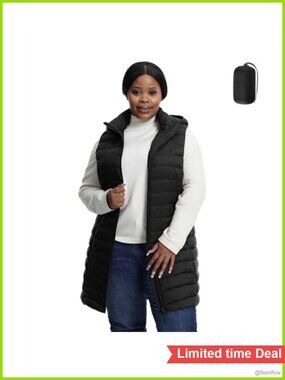 Plus Size Women's Quilted Puffer Vest Lightweight Packable Sleeveless 1X-6X